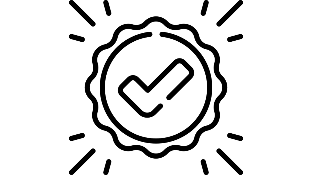 Optimal bei Filtrationsanlagen Es ist ein gezeichneter Haken in einem Kreis zu sehen.