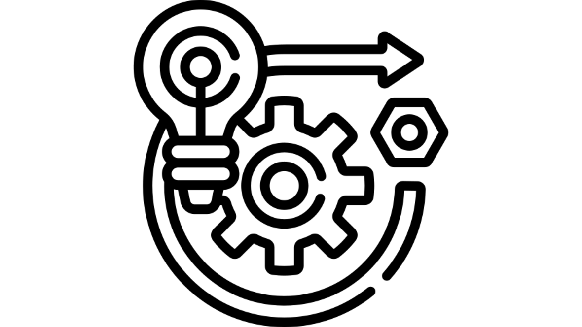 Einsatzbeispiele der Filtrationsanlagen Zu sehen sind gezeichnete Pfeile, Kreise und Zahnräder.